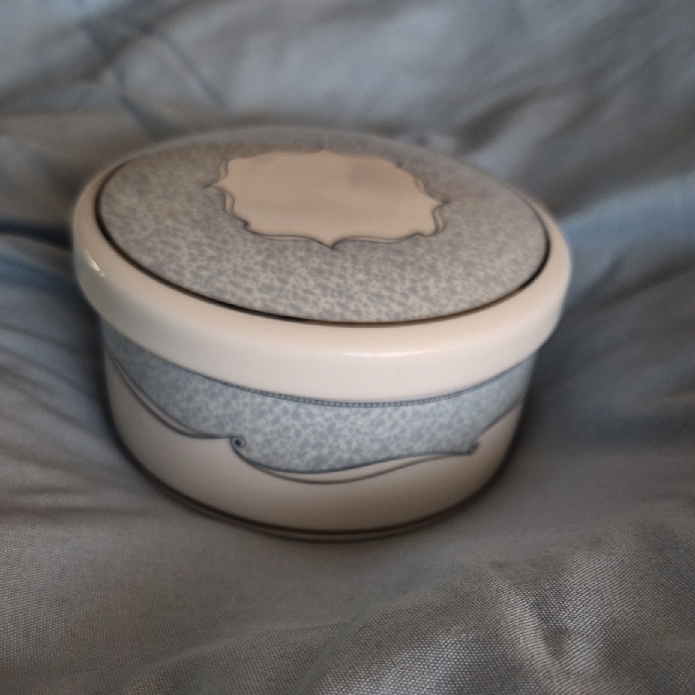 Wedgwood Blue and White Bone China Box.
